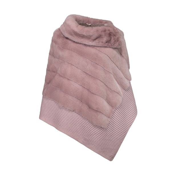 MARGHERITA PONCHO WITH CASHMERE SILK BOTTOM IN BLUSH